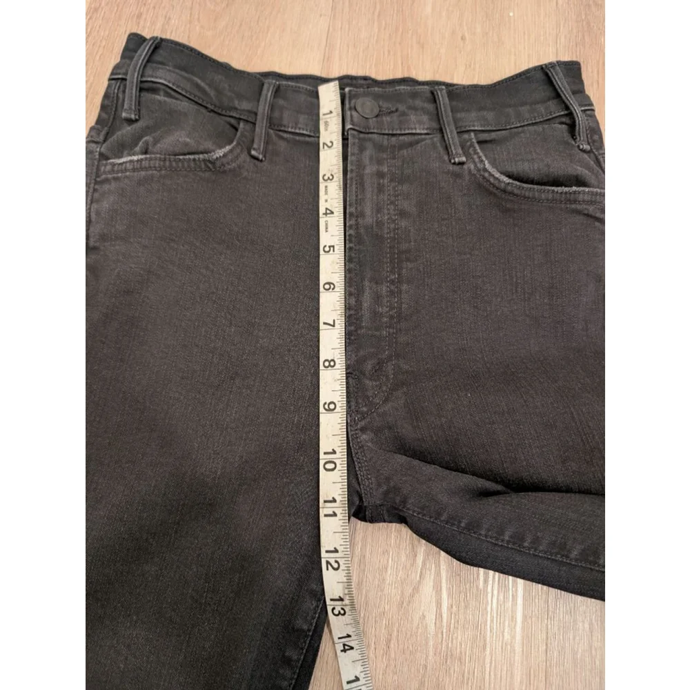 MOTHER Hustler Ankle Fray Black Jeans Size 26 Denim Pants Revolve Cropped Flared